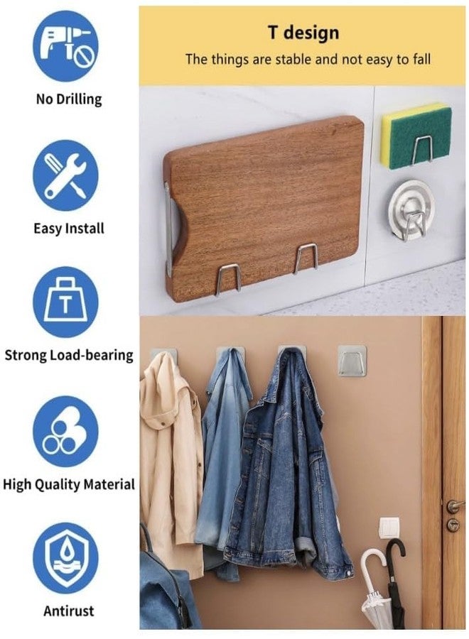 MATSON 2pcs Sponge Holder Self Adhesive Sponge Holder for Kitchen Sink Caddy Stainless Steel Rust Proof Waterproof Quick Drying (A-Silver) - Image 4